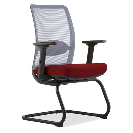 Officesource Agile Collection Gray Mesh Guest Chair with Black Base MFAG1LANSFRD